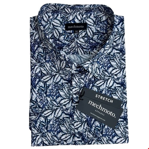 Mechmoto SS Cotton Stretch Shirt Leaf Print
